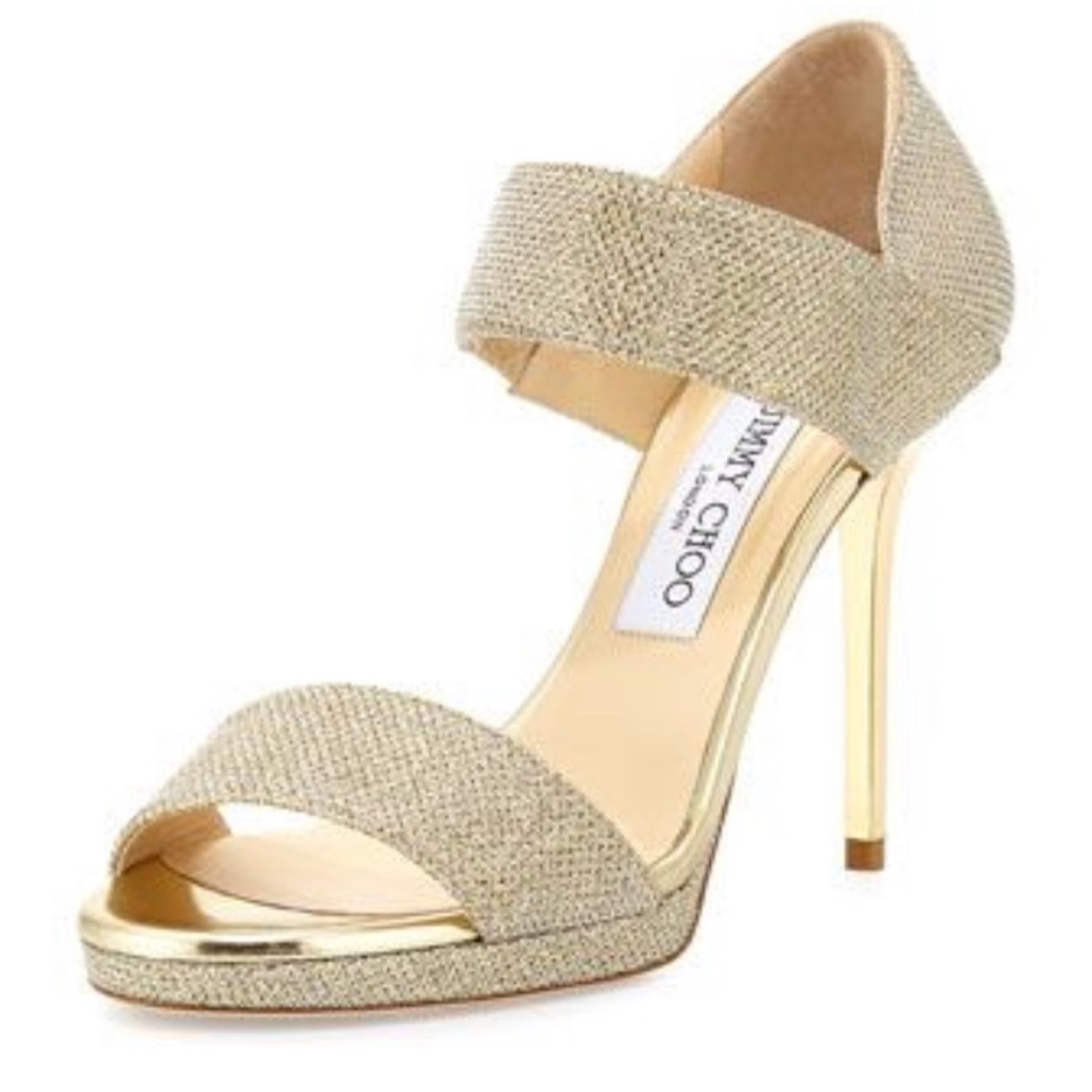 NEVER WORN Jimmy Choo ‘Alana’ Glitter Champagne